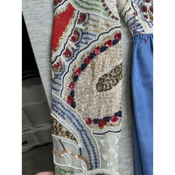 VTG Richilene Neiman Marcus Beaded Multicolor Ball‎ Gown Size 0-3 - Picture 3 of 16